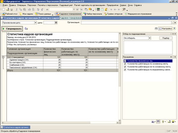 1С Зарплата и управление персоналом - Статистика кадров