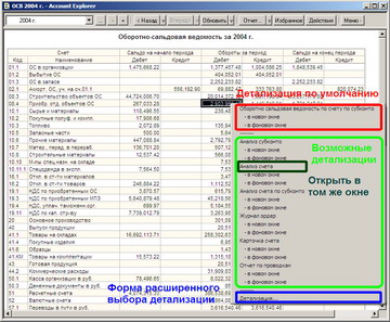 Account Explorer - контекстное меню